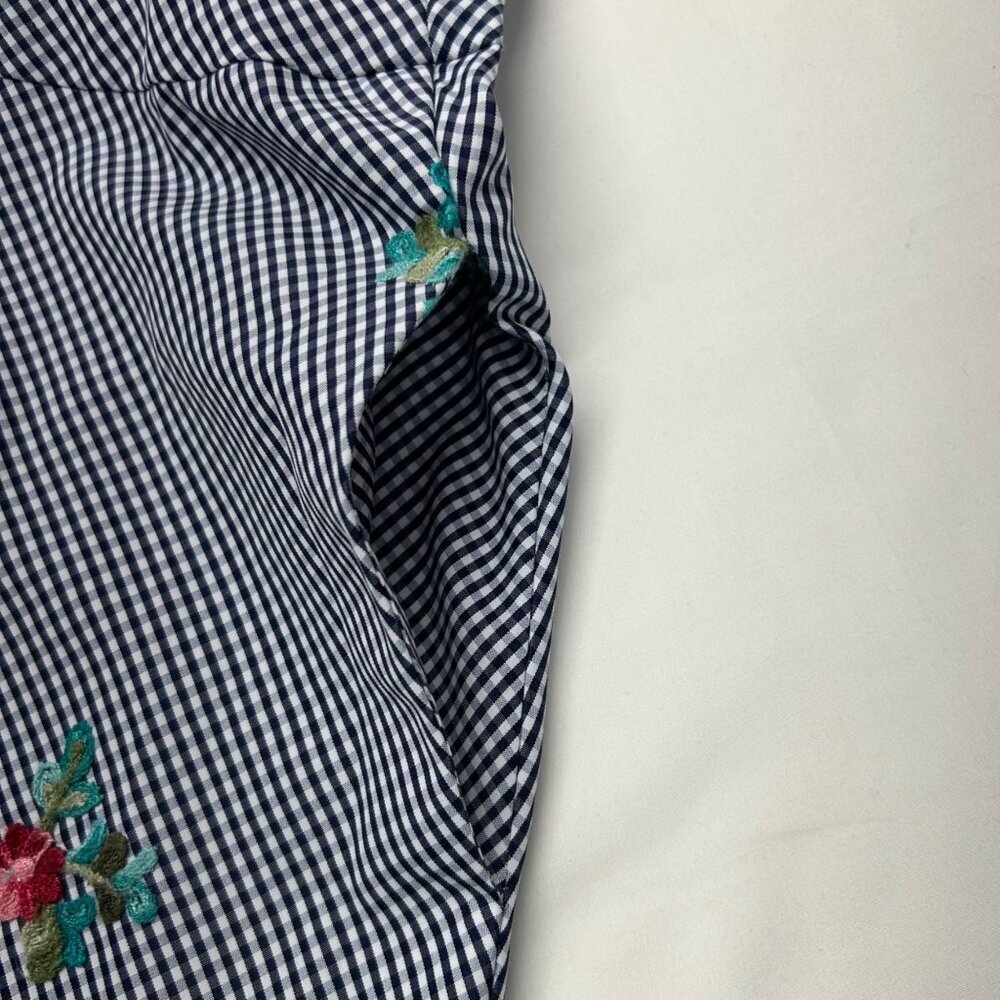 Anne Klein Gingham Floral Embroidered Maxi Dress Women's 6 - Picture 4 of 15